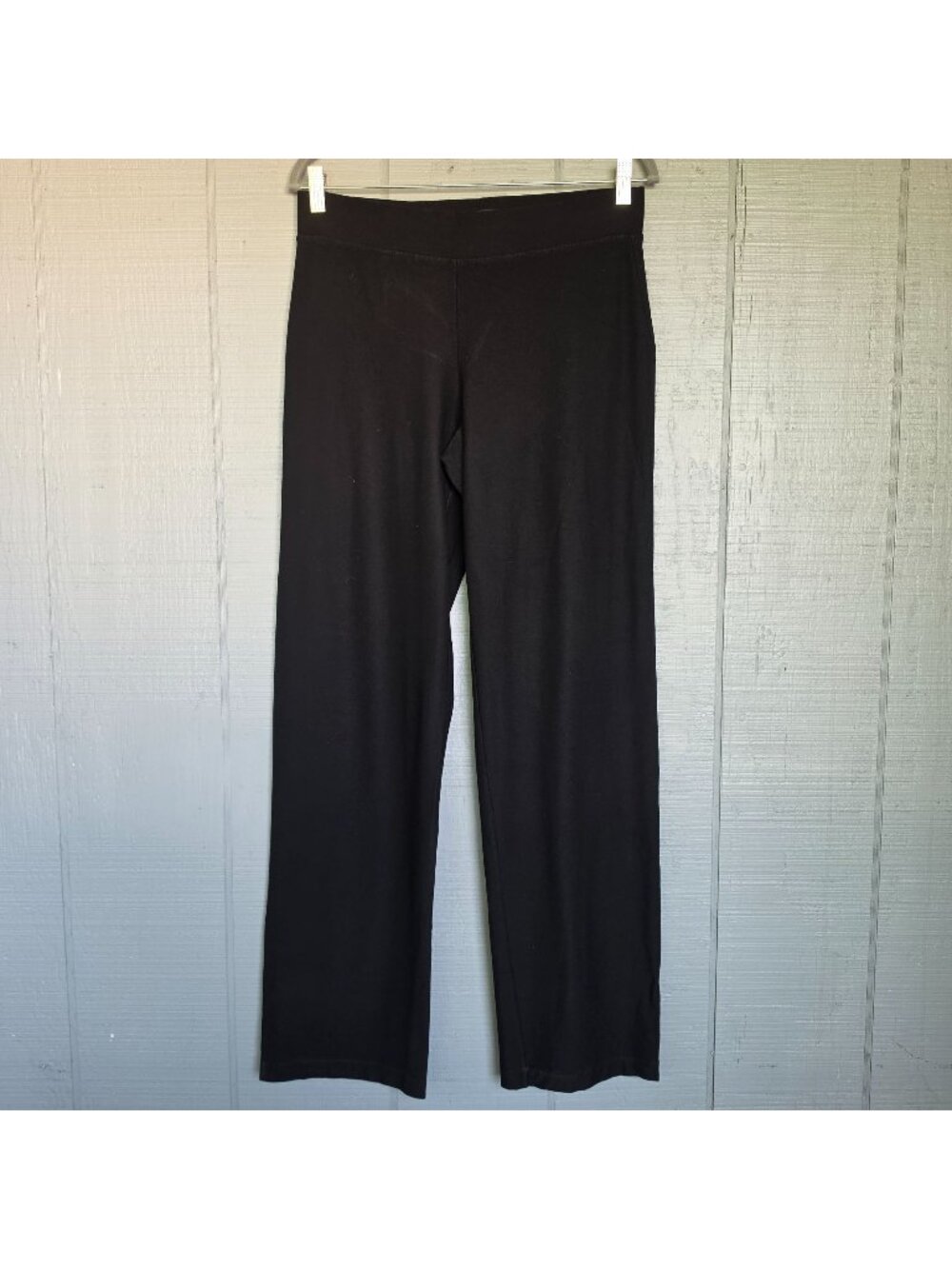 Eileen Fisher Black Oversized Pull-On Pants Sz S Straight Leg Minimalist Travel